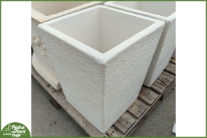 Vaso Bianco Quadrato Bocciardato h. 50